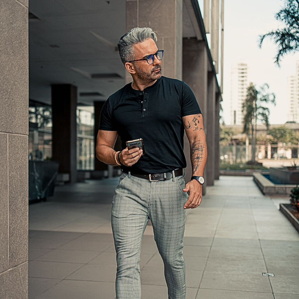 Henley Preta SIGMAN ® Algodão Egípcio