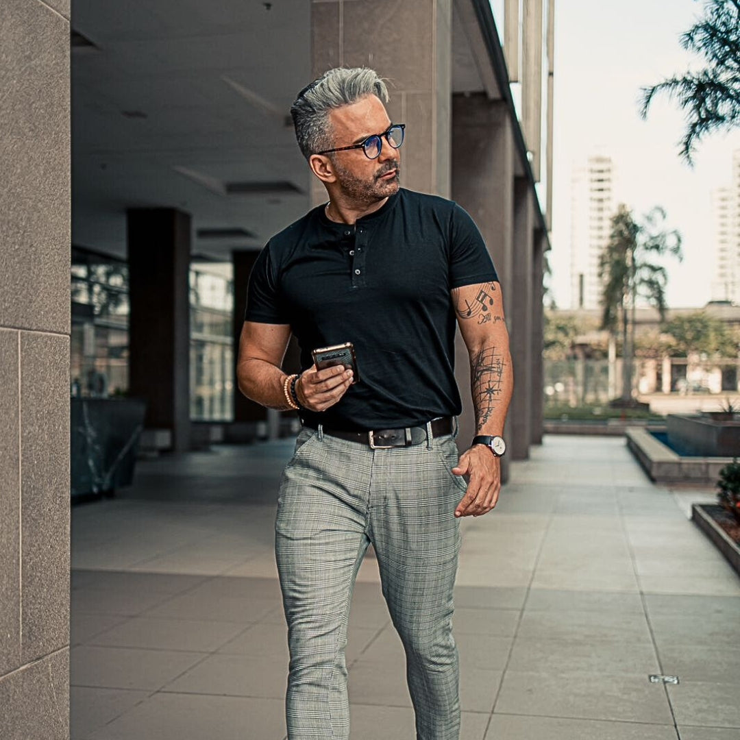Henley Preta SIGMAN ® Algodão Egípcio